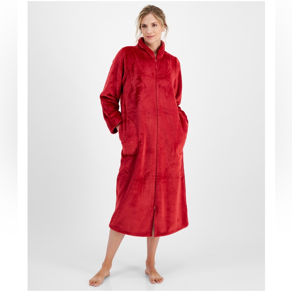 CHARTER CLUB Women’s Plush Lounge Robe with Zipper Small